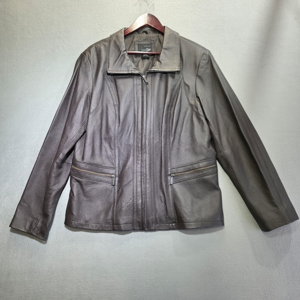 East 5th Women's Brown Genuine Leather Jacket Size XL